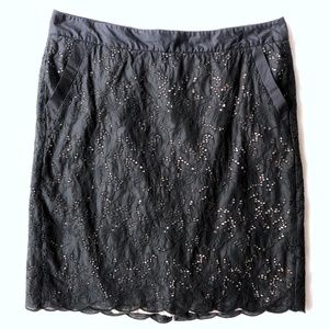 LOFT ANN TAYLOR formal flower black skirt